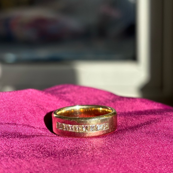 Elegant Men’s 14K Diamond Band - Engagement or Wedding Ring